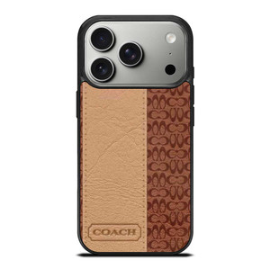 COACH NEW YORK BLACK LEATHER iPhone 17 Pro Case Cover